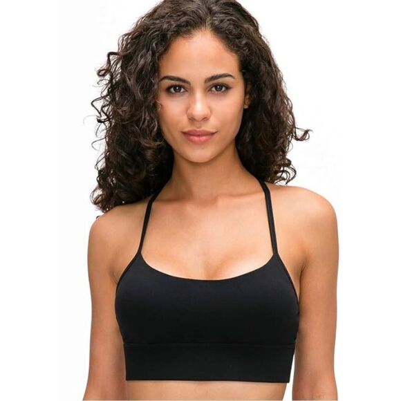 NWT Vonika Black Racerback Sports Bra - Picture 1 of 6